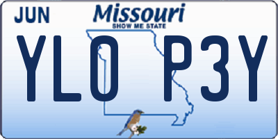 MO license plate YL0P3Y