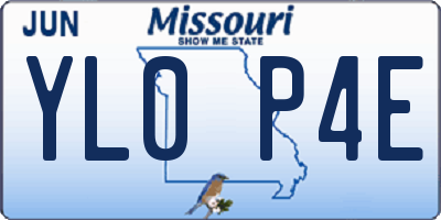 MO license plate YL0P4E