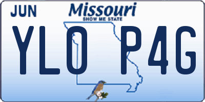 MO license plate YL0P4G