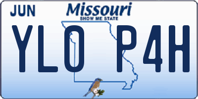 MO license plate YL0P4H
