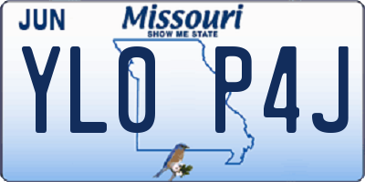 MO license plate YL0P4J