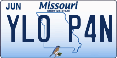 MO license plate YL0P4N