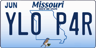 MO license plate YL0P4R
