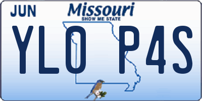 MO license plate YL0P4S