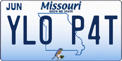 MO license plate YL0P4T