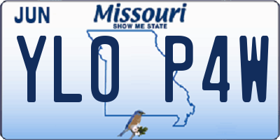 MO license plate YL0P4W