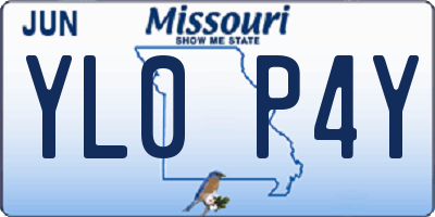 MO license plate YL0P4Y