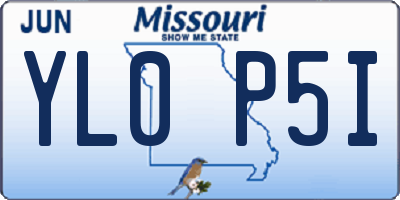 MO license plate YL0P5I