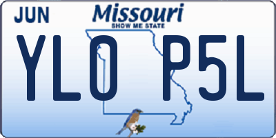 MO license plate YL0P5L
