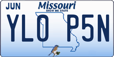 MO license plate YL0P5N