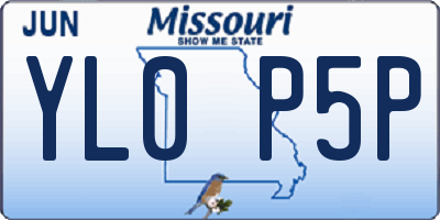 MO license plate YL0P5P