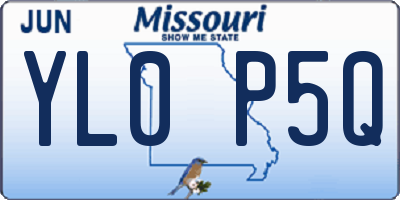 MO license plate YL0P5Q