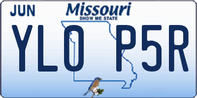 MO license plate YL0P5R