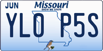 MO license plate YL0P5S