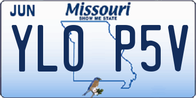MO license plate YL0P5V