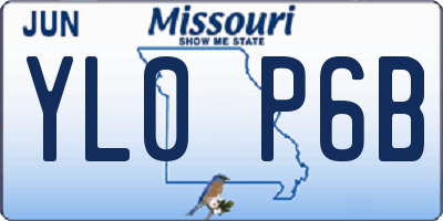 MO license plate YL0P6B