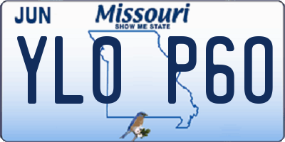 MO license plate YL0P6O