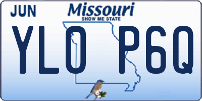 MO license plate YL0P6Q