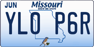 MO license plate YL0P6R