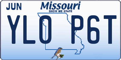 MO license plate YL0P6T