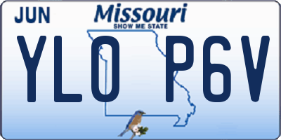 MO license plate YL0P6V