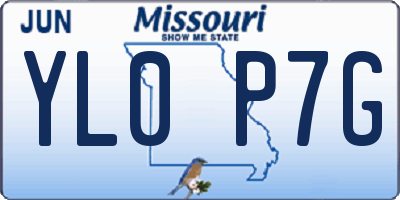MO license plate YL0P7G