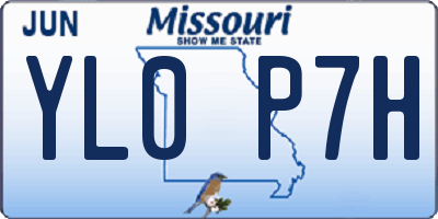 MO license plate YL0P7H