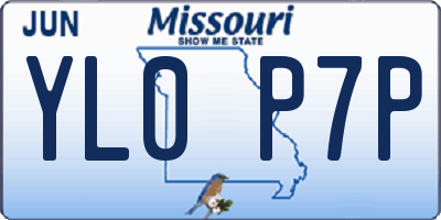 MO license plate YL0P7P