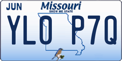 MO license plate YL0P7Q