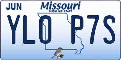 MO license plate YL0P7S