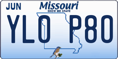 MO license plate YL0P8O