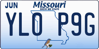 MO license plate YL0P9G