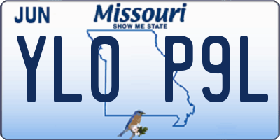 MO license plate YL0P9L