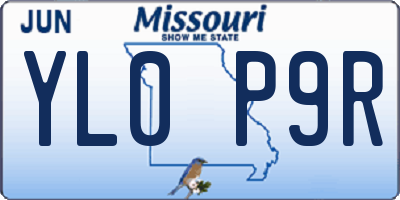 MO license plate YL0P9R