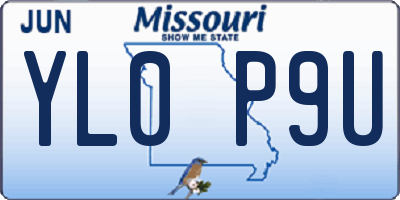 MO license plate YL0P9U