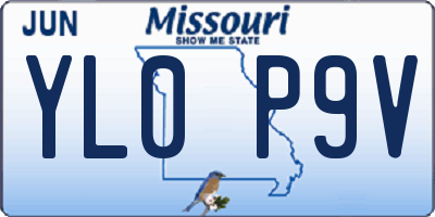 MO license plate YL0P9V