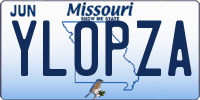 MO license plate YL0PZA