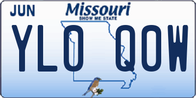 MO license plate YL0Q0W