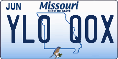 MO license plate YL0Q0X