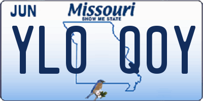 MO license plate YL0Q0Y