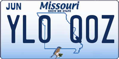 MO license plate YL0Q0Z