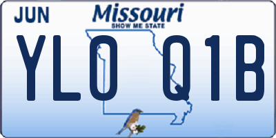 MO license plate YL0Q1B