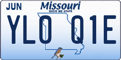 MO license plate YL0Q1E