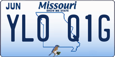 MO license plate YL0Q1G