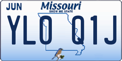MO license plate YL0Q1J