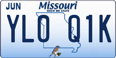 MO license plate YL0Q1K
