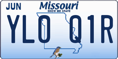 MO license plate YL0Q1R