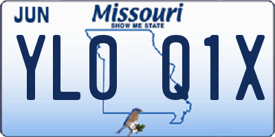 MO license plate YL0Q1X
