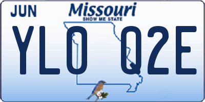MO license plate YL0Q2E