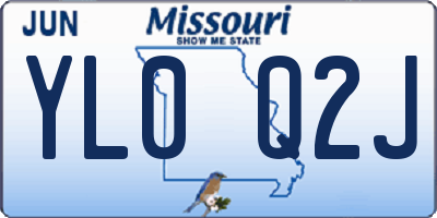 MO license plate YL0Q2J